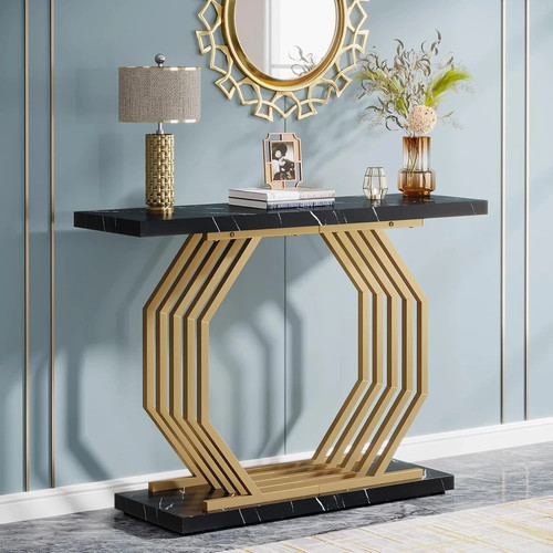 Gold console table - gold, table,