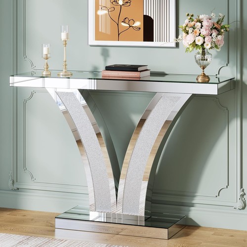Sliver mirrored console - mirrored,