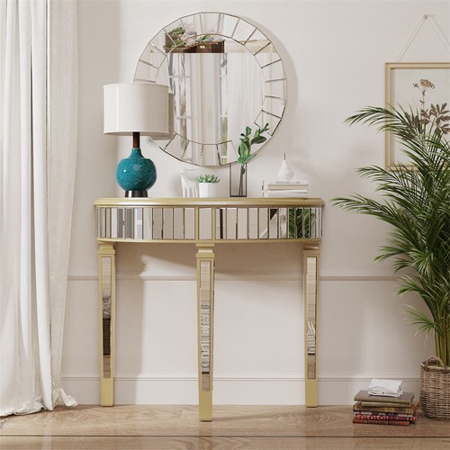 Silver mirrored console - console, table