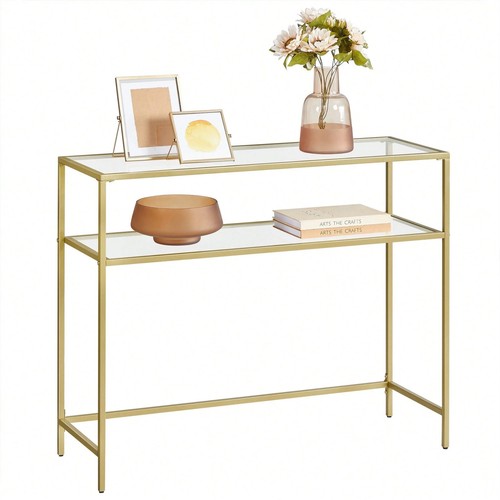 Tier tempered glass console - glass,
