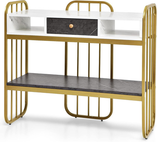 Gold faux marble - marble, console